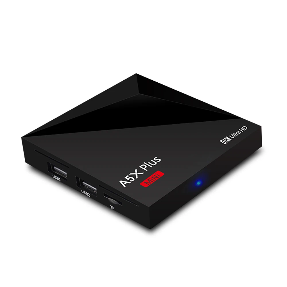 A5X Max plus Android 9.0 TV Box 2GB16GB RK3328 4K TV BOX USB3.0 DLNA Miracast Airplay 2.4G5G WiFi BT4.1 HD Media Player
A5X Max plus Android 9.0 TV Box 2GB16GB RK3328 4K TV BOX USB3.0 DLNA Miracast Airplay 2.4G5G WiFi BT4.1 HD Media Player