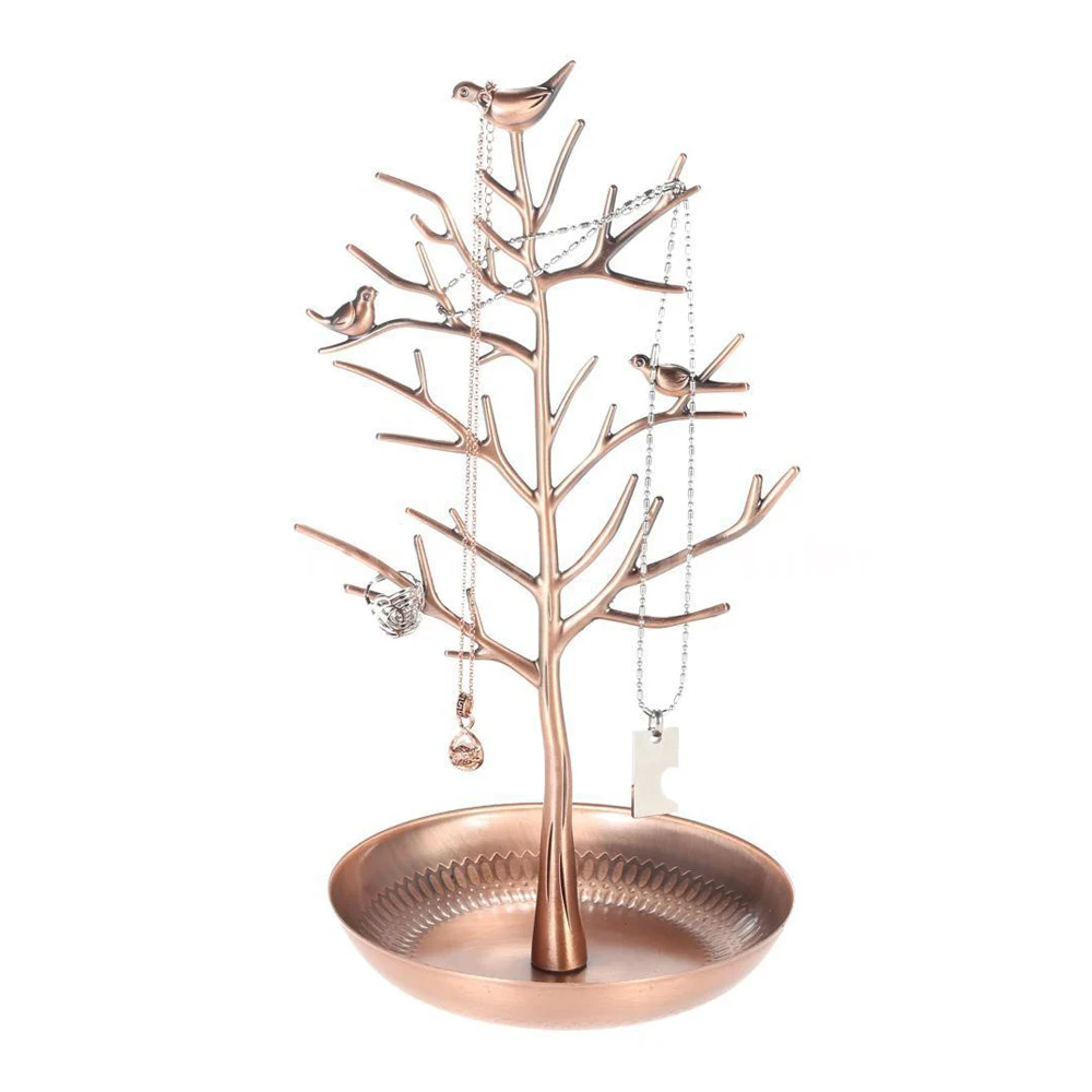Metal Tree Jewelry Stand Display Rack Earring Necklace Ring Holder