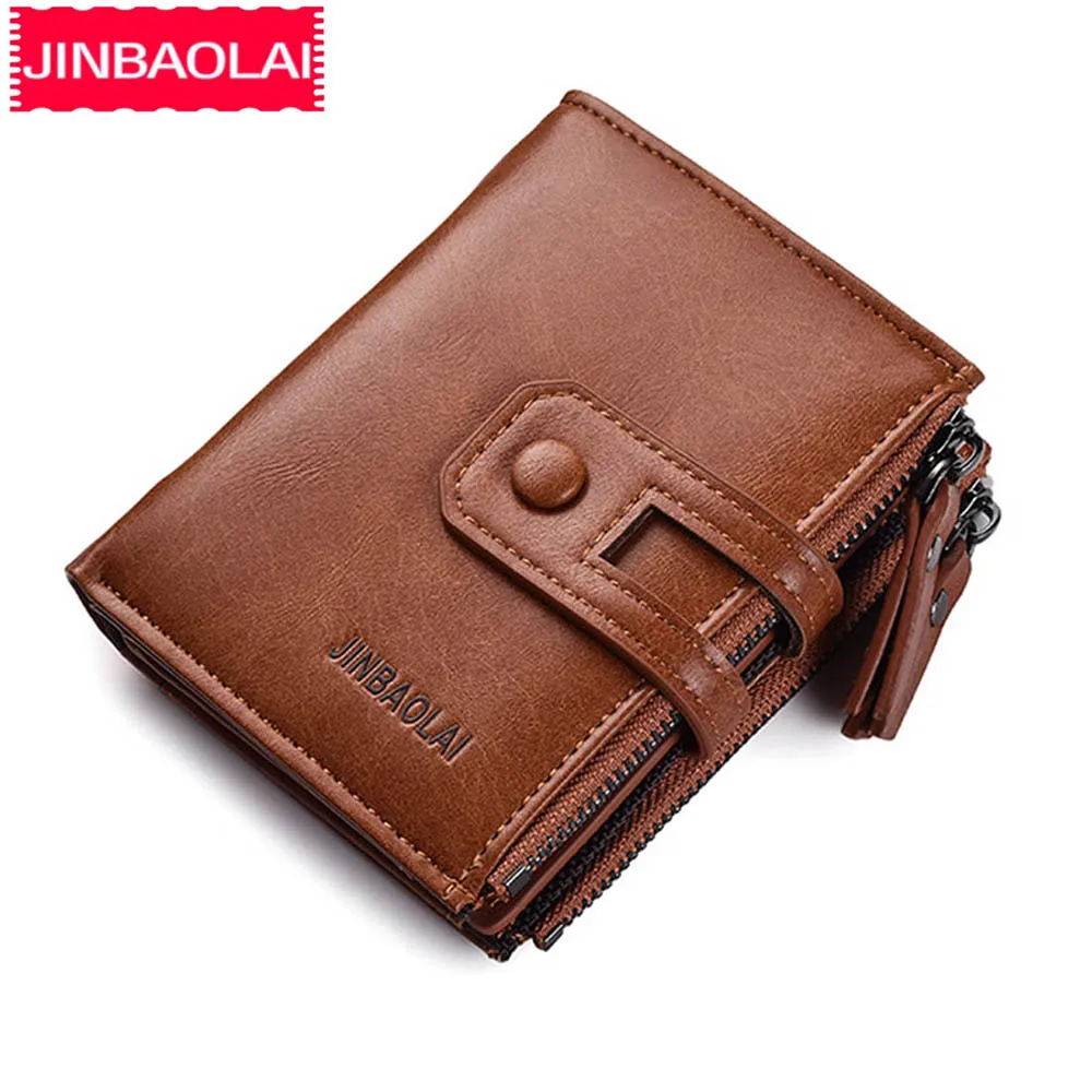 JINBAOLAI Male Short Wallets PU Leather Double Zipper Hasp Purses Card Holder Coin Pocket Vintage High Quality Brand Men Wallets
JINBAOLAI Male Short Wallets PU Leather Double Zipper Hasp Purses Card Holder Coin Pocket Vintage High Quality Brand Men Wallets