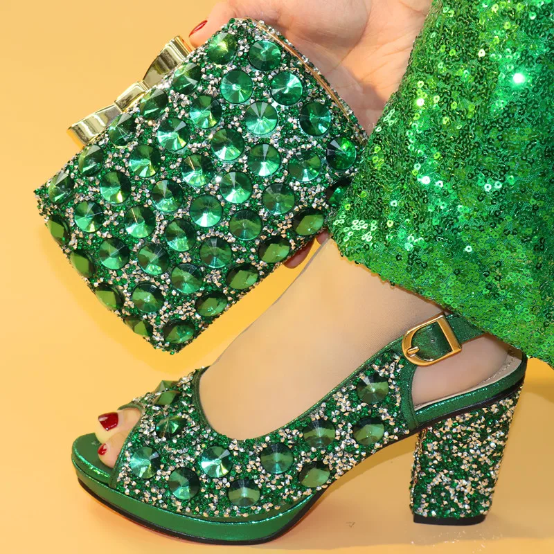 New Arrival Green Fashion Wedding Shoes Italian Shoes and Bags To Match Shoes with Bag Set Italian Shoes and Bags for Women 
New Arrival Green Fashion Wedding Shoes Italian Shoes and Bags To Match Shoes with Bag Set Italian Shoes and Bags for Women