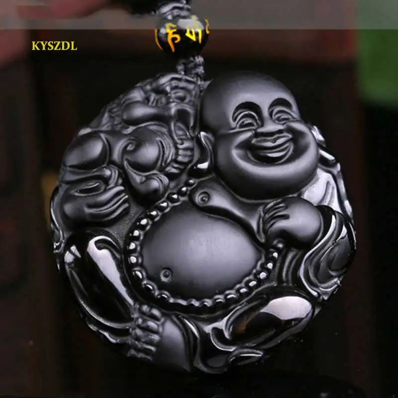 KYSZDL Natural obsidian Laughing Buddha Big belly Maitreya necklace Buddha pixiu bring you Love money and security FREE ROPE
KYSZDL Natural obsidian Laughing Buddha Big belly Maitreya necklace Buddha pixiu bring you Love money and security FREE ROPE
