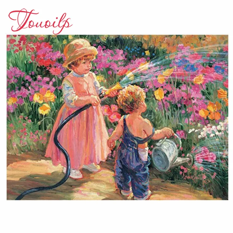 Touoilp Diamond Embroidery Portrait 5D DIY Painting Cartoon Picture Of Rhinestone Full Square Drill Mosaic Kids | Дом и сад