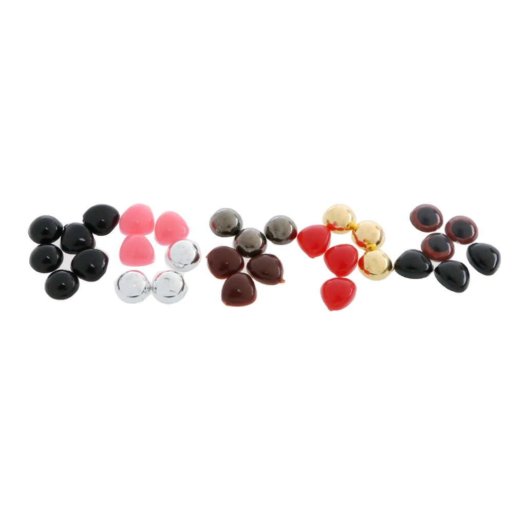 150pcs/ box Safety Dolls Nose Eyes for Puppet Bear Doll Plush Stuffed Animal Felting Toy Craft in Assorted Size Color - 10mm Eye