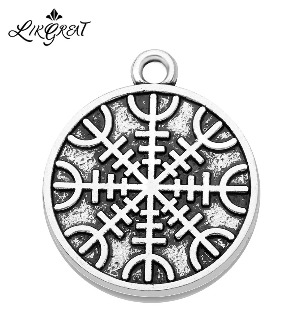 LIKGREAT Vintage Aegishjalmur Viking Pendant for Necklace Bracelet Antique Silver Metal Helm of Awe Charms for Jewelry Making
LIKGREAT Vintage Aegishjalmur Viking Pendant for Necklace Bracelet Antique Silver Metal Helm of Awe Charms for Jewelry Making
