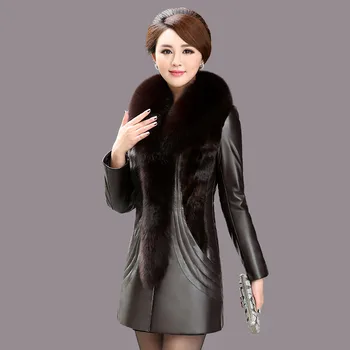 Fox Fur Collar Sheepskin Down Jacket Women Plus Size 8XL Slim Leather Coat 2019 Winter Medium Long Thick Warm Female Jacket FC73
Fox Fur Collar Sheepskin Down Jacket Women Plus Size 8XL Slim Leather Coat 2019 Winter Medium Long Thick Warm Female Jacket FC73