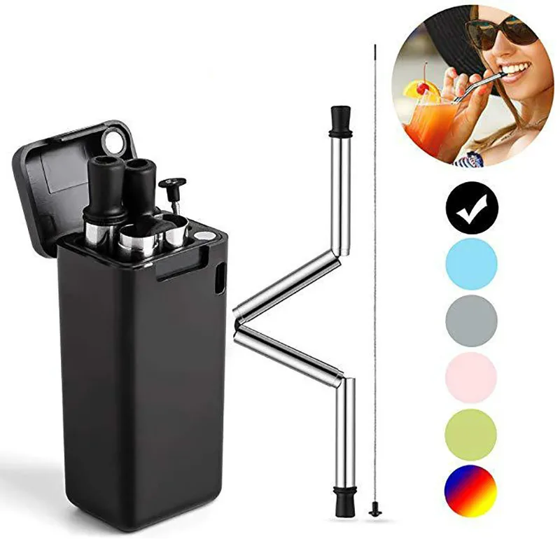 Collapsible Reusable silicone Straw Foldable Drinking Straw metal straws Travel Household canudo inox pajita acero inoxidable
Collapsible Reusable silicone Straw Foldable Drinking Straw metal straws Travel Household canudo inox pajita acero inoxidable