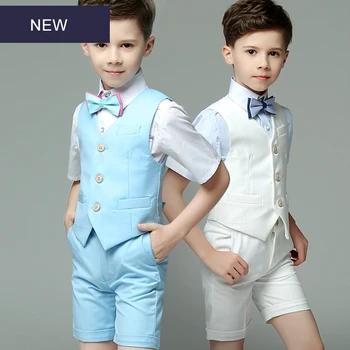 Children's Summer Short Sleeve 4Pcs/Set Vest+Bowtie+Pants+Shirts Gentlemen's Boys Show Performance Wedding Groom Blazers Suits
Children's Summer Short Sleeve 4Pcs/Set Vest+Bowtie+Pants+Shirts Gentlemen's Boys Show Performance Wedding Groom Blazers Suits
