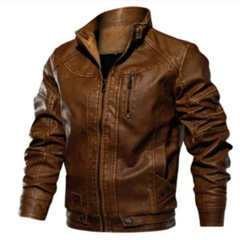 Euro Size PU Leather Jacket Men Leather Standing Collar Jackets Coat Mens Leather Jacket And Coats jaqueta de couro Dropshipping
Euro Size PU Leather Jacket Men Leather Standing Collar Jackets Coat Mens Leather Jacket And Coats jaqueta de couro Dropshipping