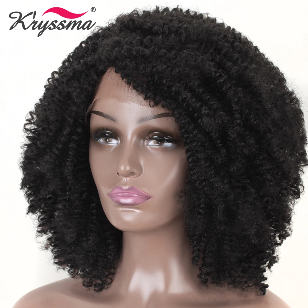 #1B Color Synthetic Lace Front Wig Short Kinky Curly Wigs for Women Black L Part Long Parting Natural Black Wigs for Female
#1B Color Synthetic Lace Front Wig Short Kinky Curly Wigs for Women Black L Part Long Parting Natural Black Wigs for Female