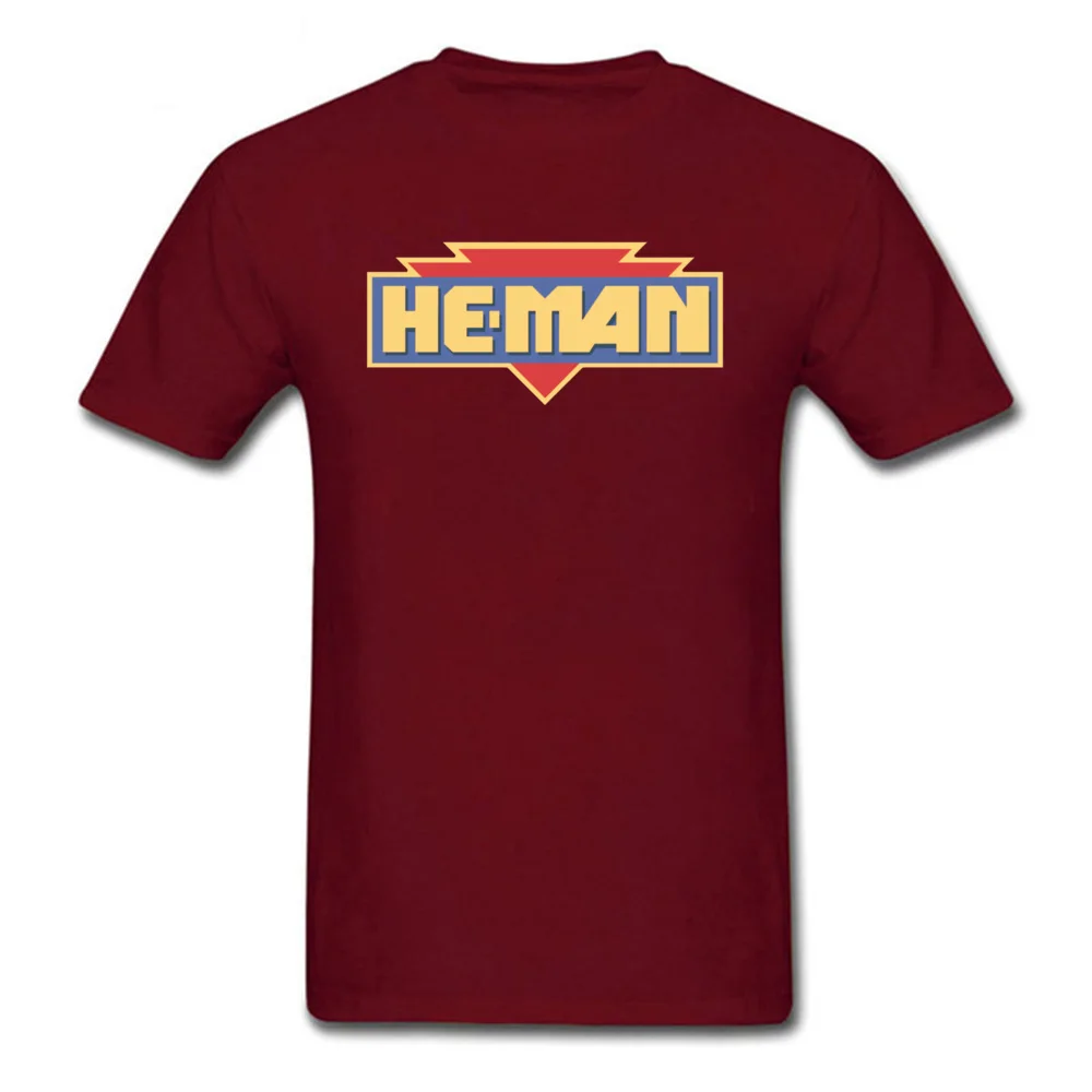All Cotton Men's Short Sleeve He Man Logo 21198 T Shirts Print Tees Prevailing Simple Style O Neck T Shirts Free Shipping He Man Logo 21198 maroon