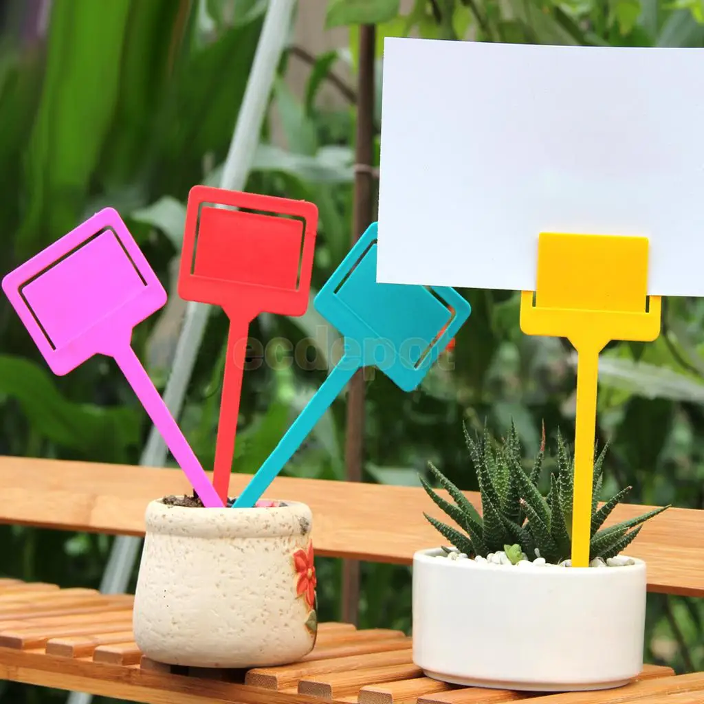 20x Plastic Tags Markers Garden Seed Packet Plant Flower Labels Holder 5 Colors | Дом и сад