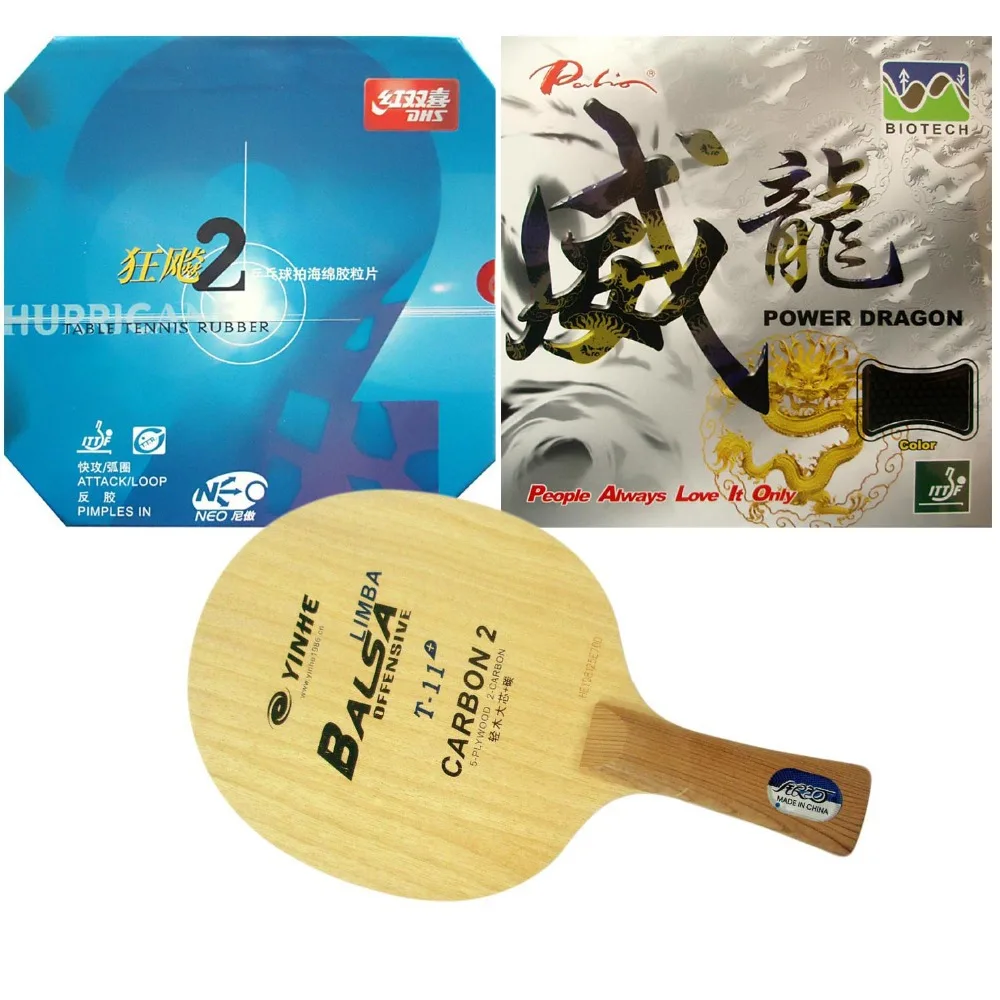 Pro Table Tennis (PingPong) Combo Racket: Galaxy YINHE T-11+ with DHS NEO Hurricane 2 / Palio Power Dragon FL
Pro Table Tennis (PingPong) Combo Racket: Galaxy YINHE T-11+ with DHS NEO Hurricane 2 / Palio Power Dragon FL