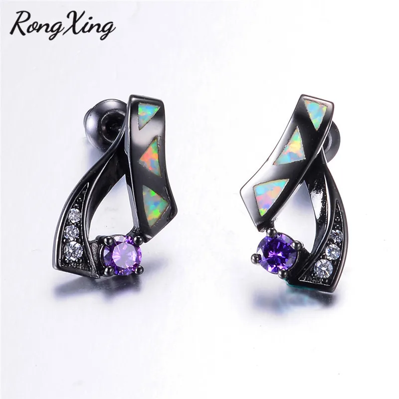 RongXing Geometric Lake Blue/Purple Zircon Birthstone Stud Earrings Black Gold Filled Blue/White Fire Opal Earrings Lover Gifts
RongXing Geometric Lake Blue/Purple Zircon Birthstone Stud Earrings Black Gold Filled Blue/White Fire Opal Earrings Lover Gifts