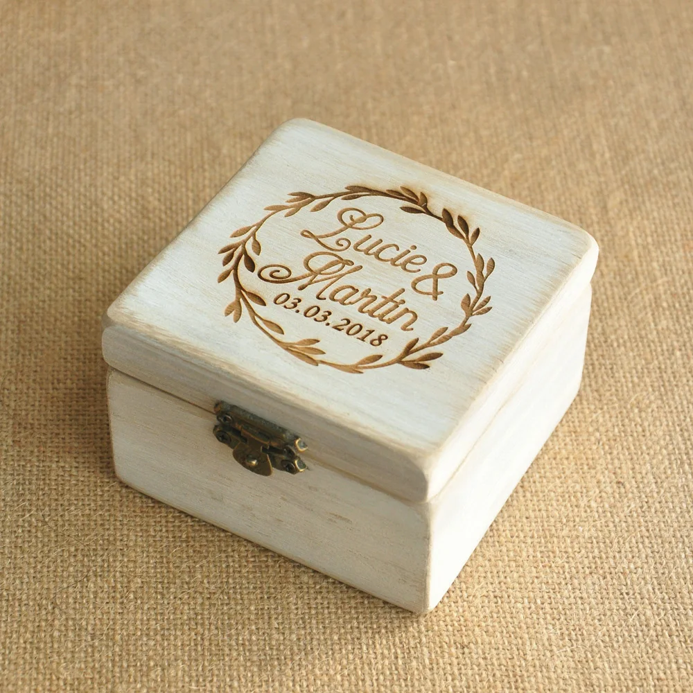 Image Personalized Wood Wedding Ring Box Personalized Wedding   Valentines Engagement box