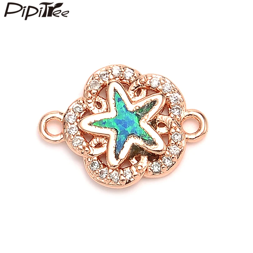 Pipitree Copper Micro Pave Cubic Zirconia Flower Charms with Blue Fire Opal Star Charm DIY Bracelet Connector for Jewelry Making
Pipitree Copper Micro Pave Cubic Zirconia Flower Charms with Blue Fire Opal Star Charm DIY Bracelet Connector for Jewelry Making