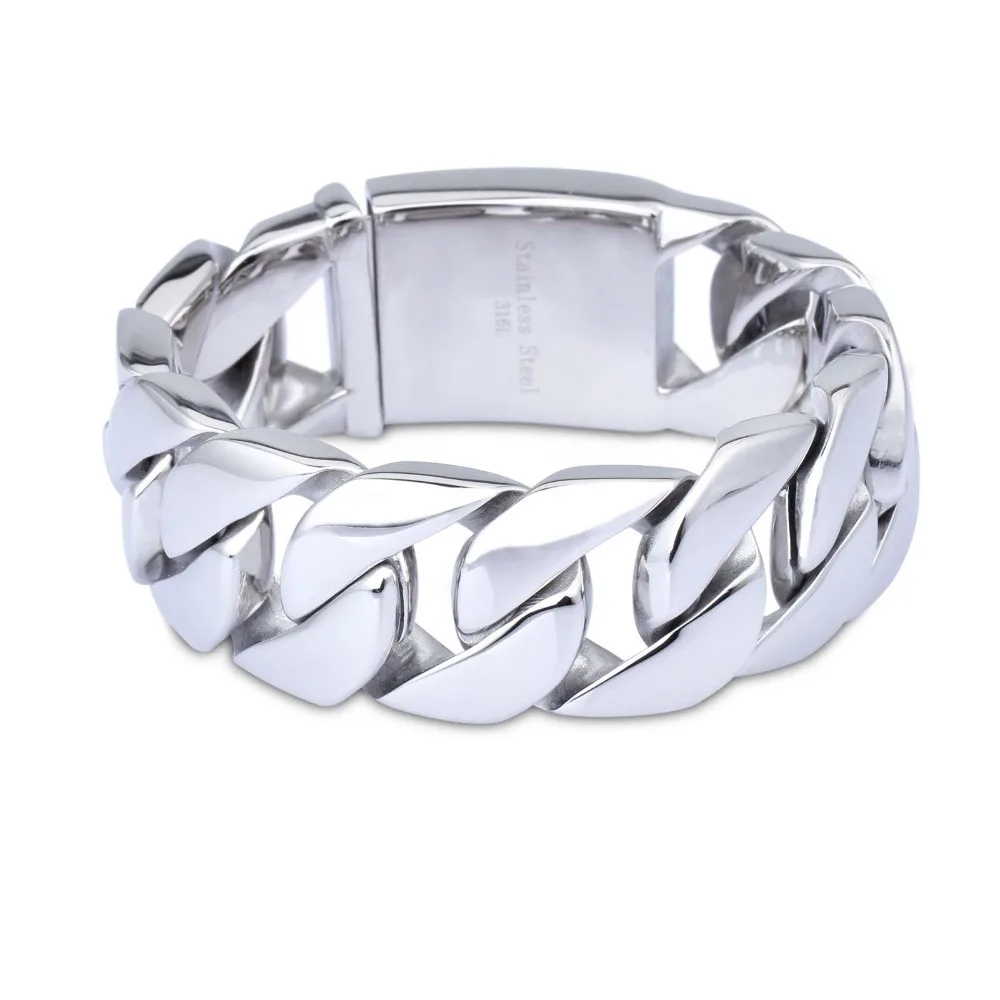 316L Stainless Steel Punk Huge Heavy Men's Biker Bracelets Polished Chrome Silver Titanium Steel Harley Bracelet for Men
316L Stainless Steel Punk Huge Heavy Men's Biker Bracelets Polished Chrome Silver Titanium Steel Harley Bracelet for Men