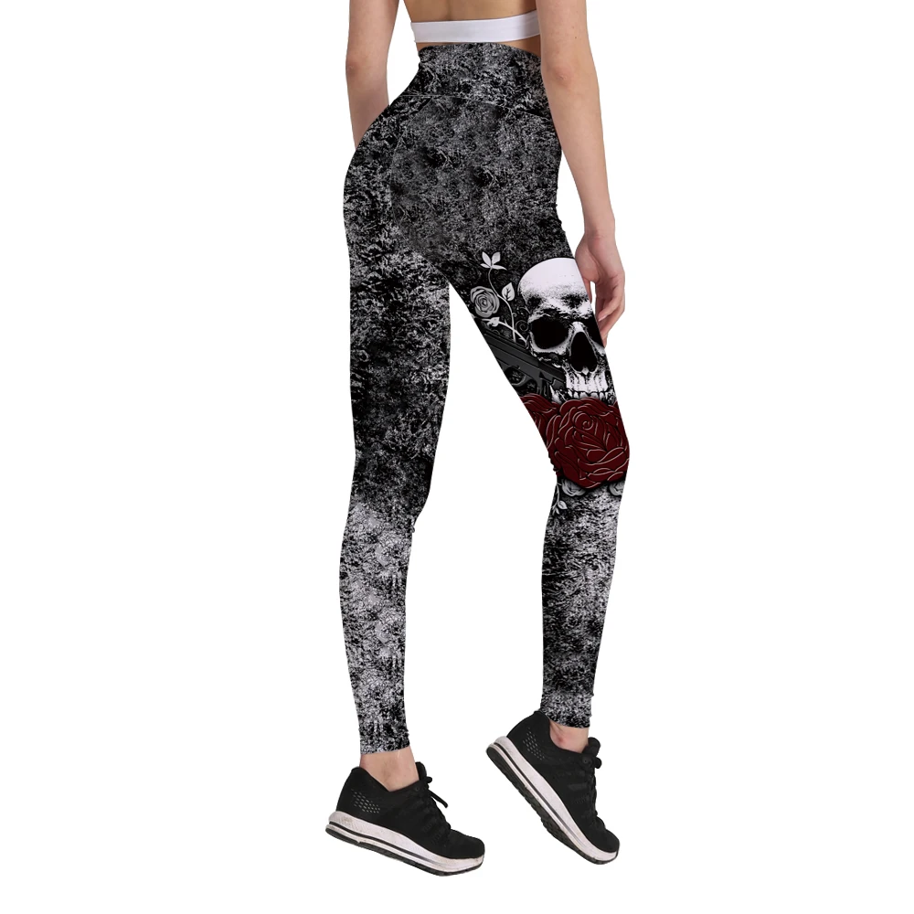 New LOVE SPARK Harajuku Skull Print Women Dark Grey Yoga Trousers S To XL Elastic Vintage Halloween Fitness Sports Pants
New LOVE SPARK Harajuku Skull Print Women Dark Grey Yoga Trousers S To XL Elastic Vintage Halloween Fitness Sports Pants