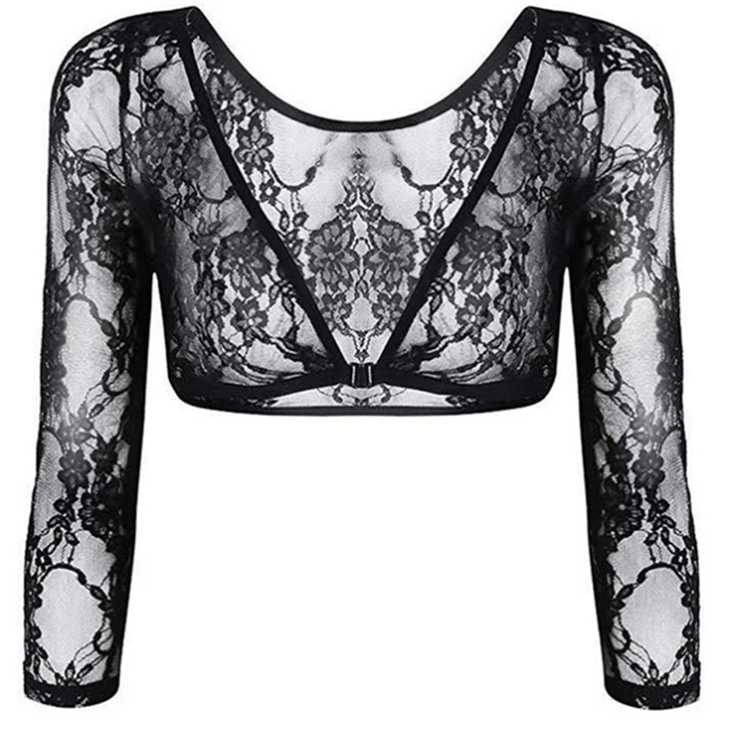 Women Long Sleeve Top Short Thin Perspective Shawl Shrug Tops V-Neck Mesh Sexy Lace Blouse Female Shirt Black White
Women Long Sleeve Top Short Thin Perspective Shawl Shrug Tops V-Neck Mesh Sexy Lace Blouse Female Shirt Black White