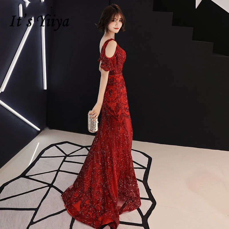 It's YiiYa Evening Dress Sexy V-neck Sequined Long Mermaid Formal Gowns Royal Lace Up Beading Short Sleeves Party Dresses E375
It's YiiYa Evening Dress Sexy V-neck Sequined Long Mermaid Formal Gowns Royal Lace Up Beading Short Sleeves Party Dresses E375