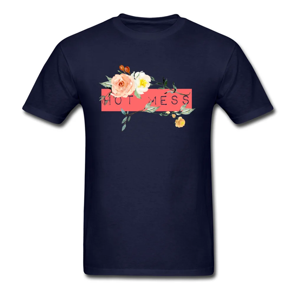 HOT MESS Round Neck Top T-shirts Summer Tops T Shirt Short Sleeve Oversized 100% Cotton Fabric comfortable Tee Shirt Custom Men HOT MESS navy