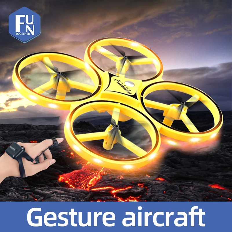 funtogethe Mini Quadcopter Induction Drone Smart Watch Remote Sensing Gesture Aircraft UFO Somatosensory Noctilucent Interaction
funtogethe Mini Quadcopter Induction Drone Smart Watch Remote Sensing Gesture Aircraft UFO Somatosensory Noctilucent Interaction