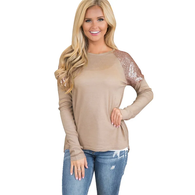 Sequined Shirt Women 2018 Fashion Patchwork Blouse Long Sleeve Female Top Casual Loose Shirts Cotton O-neck Solid Blouse Blusas
Sequined Shirt Women 2018 Fashion Patchwork Blouse Long Sleeve Female Top Casual Loose Shirts Cotton O-neck Solid Blouse Blusas