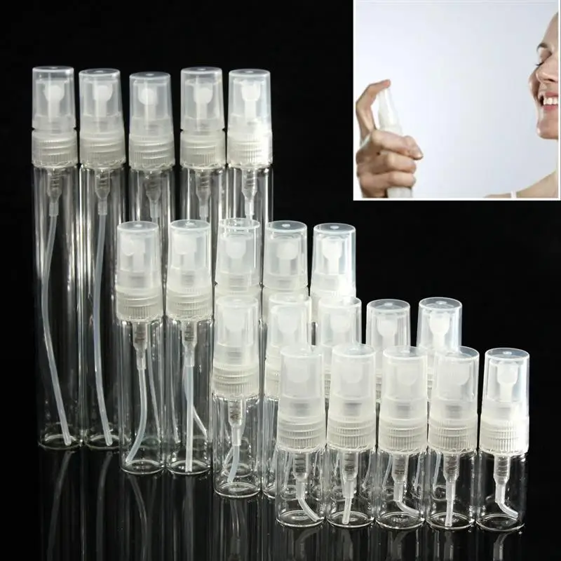 New 5pcs Mini Refillable Portable Sample Perfume Bottle Glass Travel Empty Spray Atomizer Bottles Cosmetic Packaging Container
New 5pcs Mini Refillable Portable Sample Perfume Bottle Glass Travel Empty Spray Atomizer Bottles Cosmetic Packaging Container
