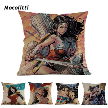 Vintage POP Art Super Heroes Wonder Woman Superman Batman Decorative Pillow Cover For Living Room Cotton Linen Cushion Cover
Vintage POP Art Super Heroes Wonder Woman Superman Batman Decorative Pillow Cover For Living Room Cotton Linen Cushion Cover