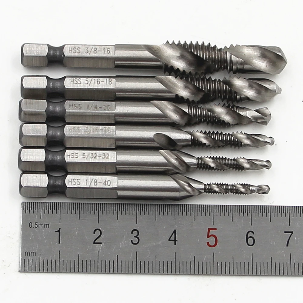 FGHGF 6PCS UK Standard Compound Tapping Machine with Functions of Tapping and Chamfering Drill Bit Set Hand Screw
FGHGF 6PCS UK Standard Compound Tapping Machine with Functions of Tapping and Chamfering Drill Bit Set Hand Screw