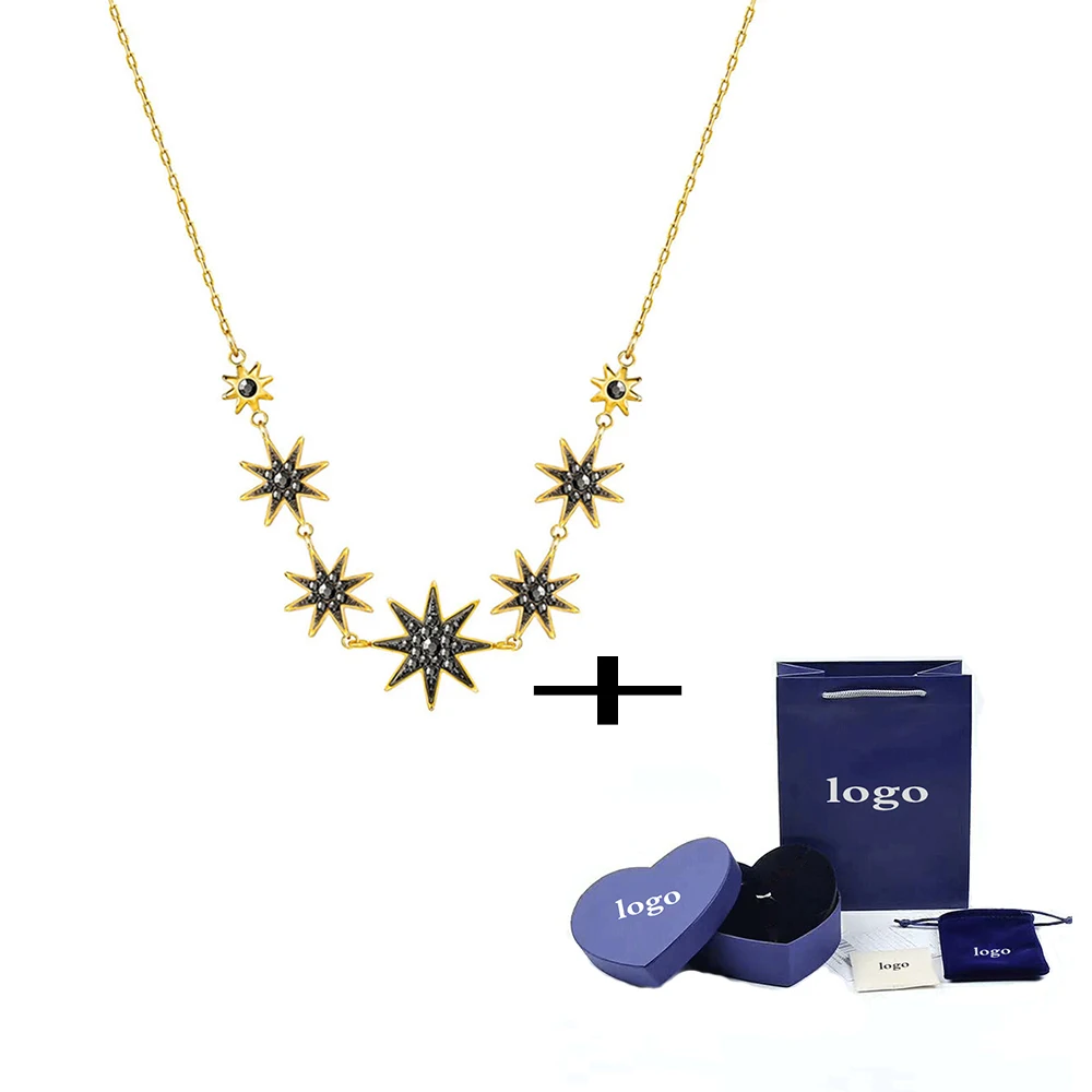 SWA RO 2019 Original New Firework Necklace Women's Shiny Gold Star Pattern Necklace Pendant To Send Wife Lover Jewelry Gift Set
SWA RO 2019 Original New Firework Necklace Women's Shiny Gold Star Pattern Necklace Pendant To Send Wife Lover Jewelry Gift Set