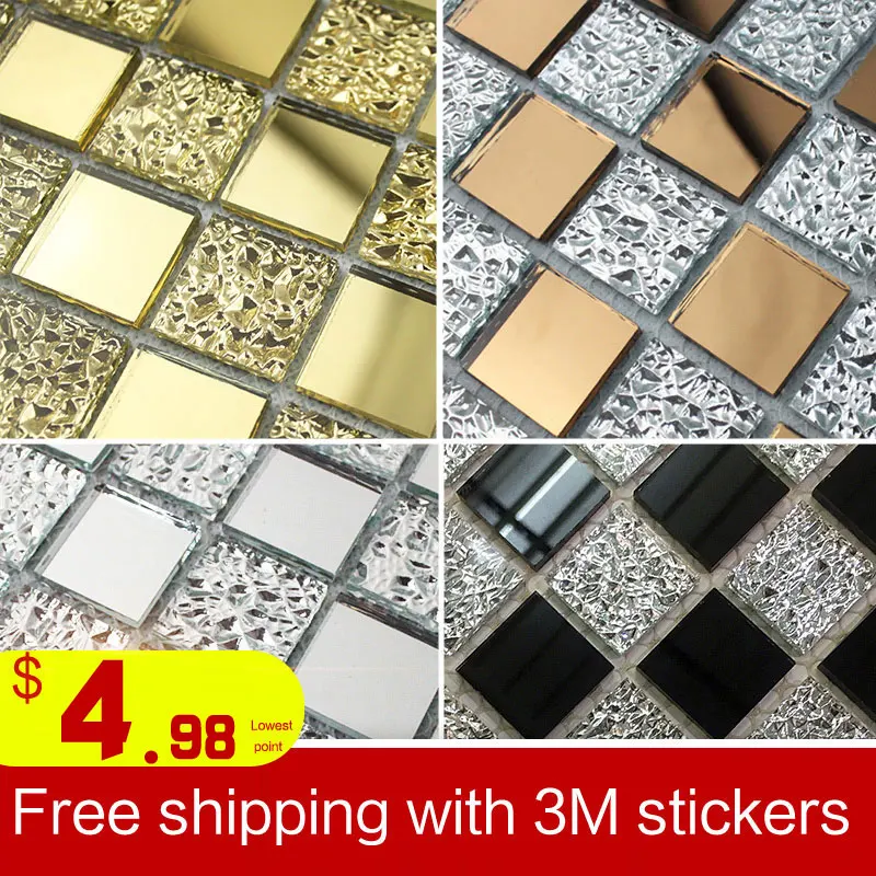 Glass mosaic tile adhesive mirror gold silver black white ash shop decoration material living room background wall
Glass mosaic tile adhesive mirror gold silver black white ash shop decoration material living room background wall