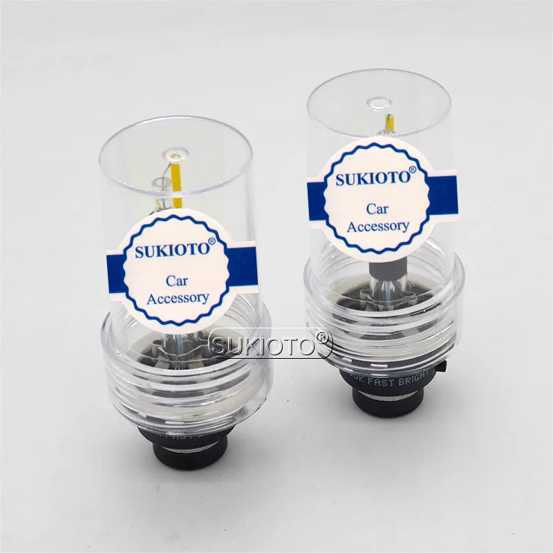 SUKIOTO Car xenon Headlight bulbs D2S D2R D4S D4R 55W 5500K Fast Bright xenon white hid lamps metal D2S hid projector lens lamp (2)