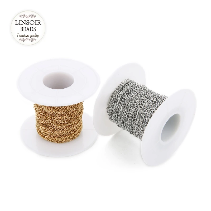 10Yards/roll Width 2/2.5/3mm Stainless Steel Necklaces Chains Bulk Metal Link Chain For Bracelets Findings Diy Jewelry Making
10Yards/roll Width 2/2.5/3mm Stainless Steel Necklaces Chains Bulk Metal Link Chain For Bracelets Findings Diy Jewelry Making