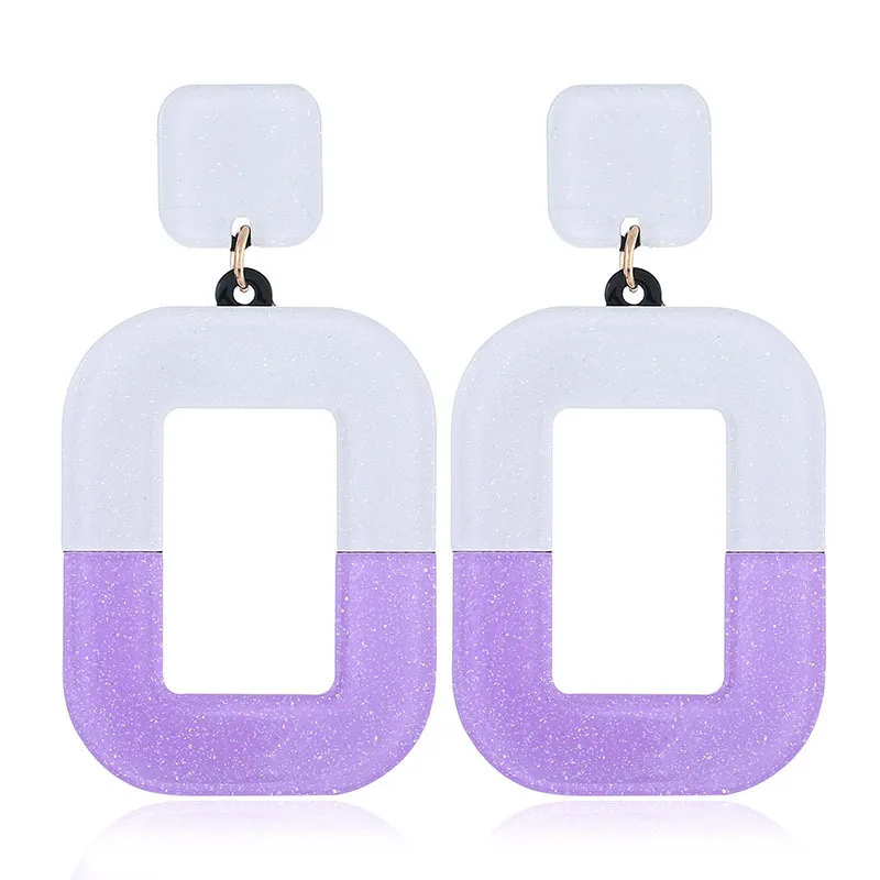 Personality 2019 white purple rectangular large long acrylic acetate pendant earrings mature charm female jewelry
Personality 2019 white purple rectangular large long acrylic acetate pendant earrings mature charm female jewelry