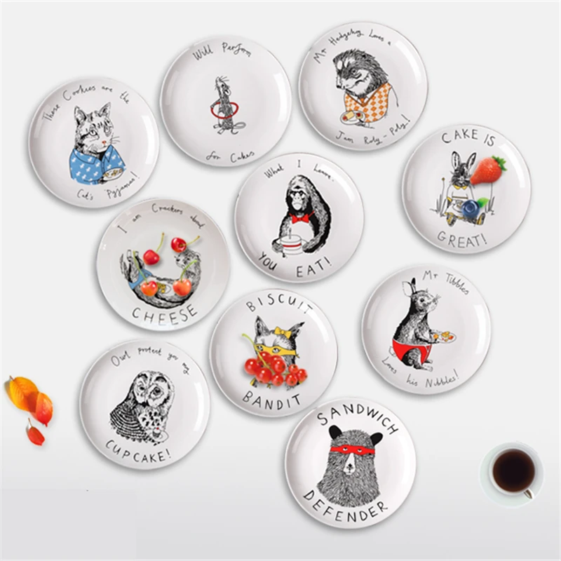 Cartoon animals Ceramic Dinner Plates White Porcelain Tray Dishes For Restaurant Serving Steak Dessert Food Plate For Party Gift
Cartoon animals Ceramic Dinner Plates White Porcelain Tray Dishes For Restaurant Serving Steak Dessert Food Plate For Party Gift