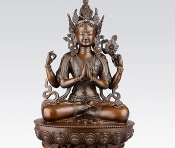 ChinaK Tibet 4 Arms Guanyin Chenrizig Buddha Bronze Statue
ChinaK Tibet 4 Arms Guanyin Chenrizig Buddha Bronze Statue