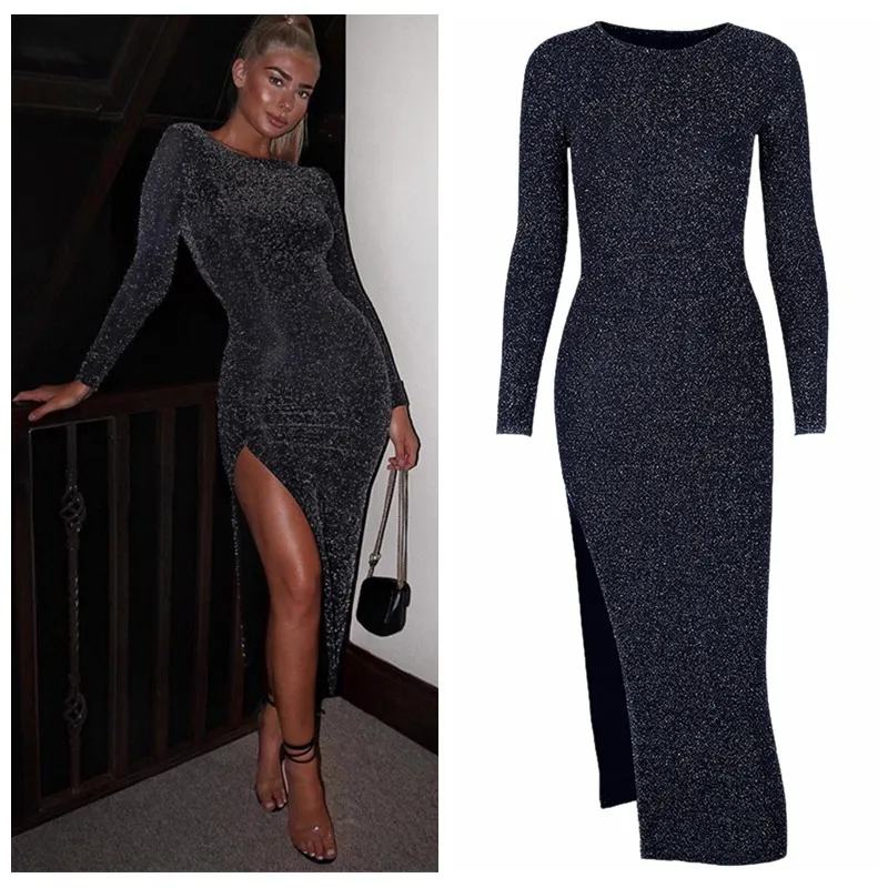 Woman Dress Fashion Long Sleeve Club Dress O-Neck High Waist Split Sexy Party Slim Streetwear Solid Female Dresses
Woman Dress Fashion Long Sleeve Club Dress O-Neck High Waist Split Sexy Party Slim Streetwear Solid Female Dresses