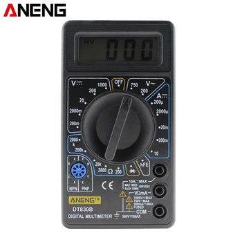 ANENG DT830B Mini LCD Digital Multimeter Electric Voltmeter Ammeter Ohm Tester AC/DC 750/1000V Amp Volt Ohm Tester multi meter
ANENG DT830B Mini LCD Digital Multimeter Electric Voltmeter Ammeter Ohm Tester AC/DC 750/1000V Amp Volt Ohm Tester multi meter