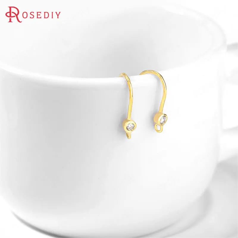 (35866)6PCS 9x14MM 24K Gold Color Brass and Zircon Earring Hooks High Quality Diy Jewelry Findings Accessories
(35866)6PCS 9x14MM 24K Gold Color Brass and Zircon Earring Hooks High Quality Diy Jewelry Findings Accessories