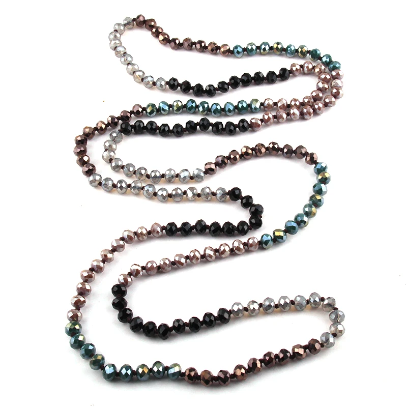 Fashion Bohemian Jewelry 150cm Crystal Glass Long knotted Dark Multi Color Crystal Necklace
Fashion Bohemian Jewelry 150cm Crystal Glass Long knotted Dark Multi Color Crystal Necklace