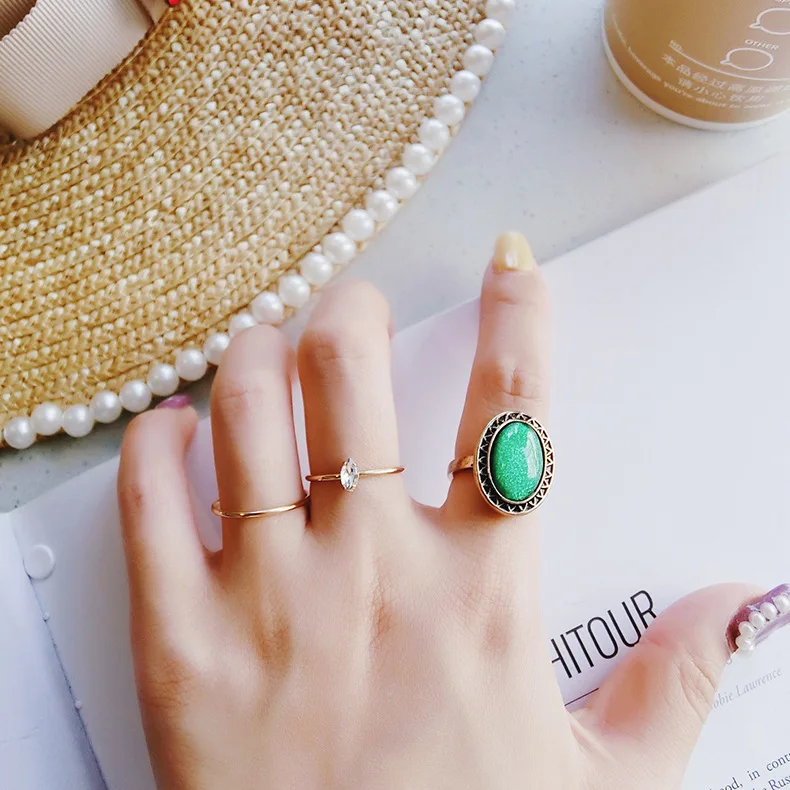 3 Pcs/set Vintage Natural Stone Ring Set Knuckle Rings Retro Finger Jewelry Gold Color Ring Set Bohemia Finger Rings Women Gifts
3 Pcs/set Vintage Natural Stone Ring Set Knuckle Rings Retro Finger Jewelry Gold Color Ring Set Bohemia Finger Rings Women Gifts
