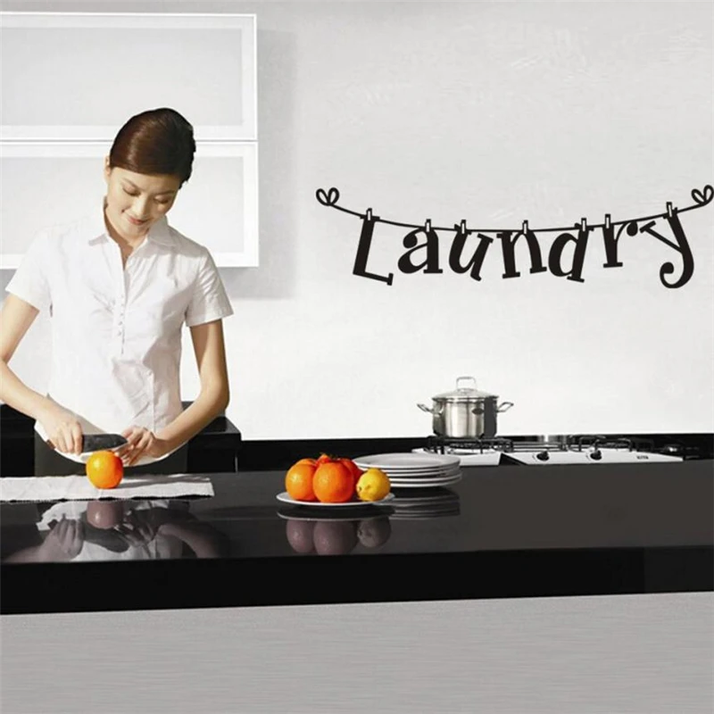 Laundry Room Wall Sticker Home Decor Popular Vinyl Removable Art Decal1