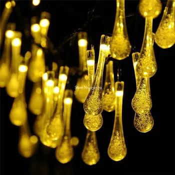 6M/20ft 30 LED Solar Powered Water Drop Waterdrop Fairy String Light For Wedding Christmas Party Festival Outdoor Decoration
6M/20ft 30 LED Solar Powered Water Drop Waterdrop Fairy String Light For Wedding Christmas Party Festival Outdoor Decoration