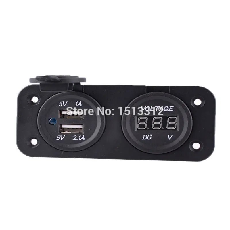 DIY Waterproof Car Cigarette Lighter Socket Motorcycle 3.1A Dual USB Charger Adapter With LED 6-33V Voltmeter Socket (12-24V)
DIY Waterproof Car Cigarette Lighter Socket Motorcycle 3.1A Dual USB Charger Adapter With LED 6-33V Voltmeter Socket (12-24V)