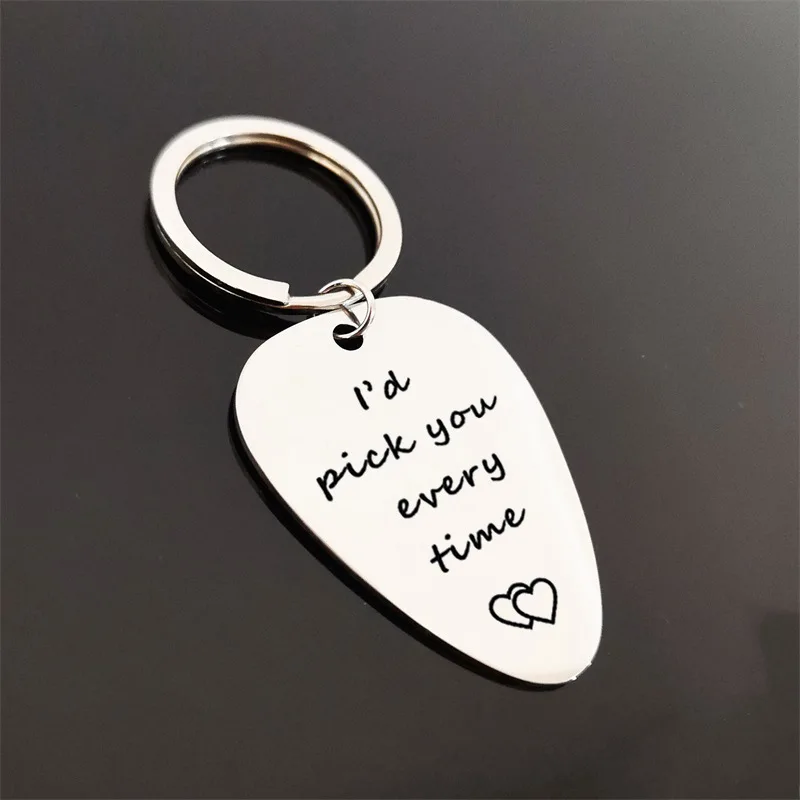 Key Ring Guitar Pick Personalized Keychain Gift Party Key Chain Hook for Boyfriend Dad Husband Birthday I 'd Pick You Every Time
Key Ring Guitar Pick Personalized Keychain Gift Party Key Chain Hook for Boyfriend Dad Husband Birthday I 'd Pick You Every Time