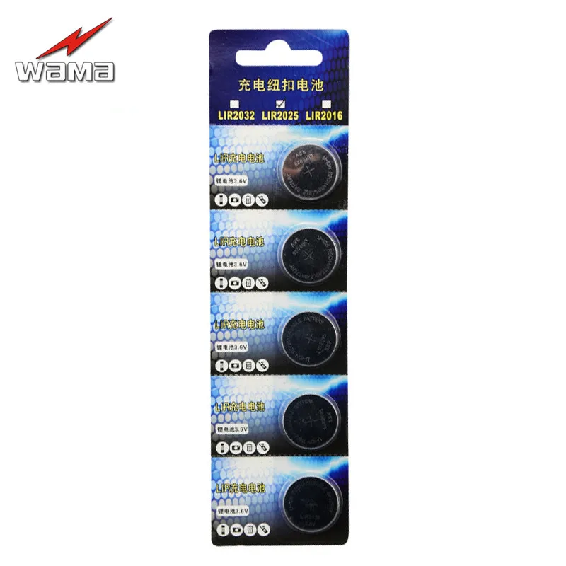5x Wama Rechageable LIR2025 Button Cells Batteries Lithium Li-ion 30mAh 3.6V Coin Battery Replace for CR2025 New Drop Shipping
5x Wama Rechageable LIR2025 Button Cells Batteries Lithium Li-ion 30mAh 3.6V Coin Battery Replace for CR2025 New Drop Shipping