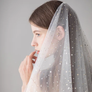 Ivory Gold Stars velos de novia Wedding Veil Long With Comb Two-Layers Bridal Veil Wedding Accessories
Ivory Gold Stars velos de novia Wedding Veil Long With Comb Two-Layers Bridal Veil Wedding Accessories