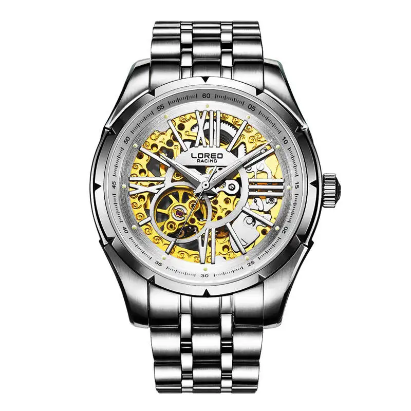 

LOREO 8104 Germany watches military racing skeleton automatic Austria Diamond all hollow water resistant 316L stainless steel