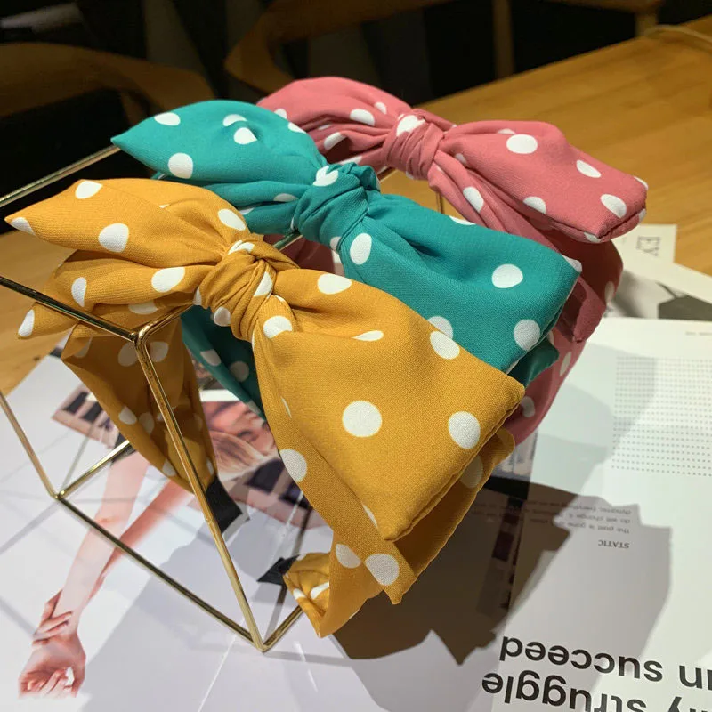 Haimeikang Fashion Soft Fabric Sweet Big Ribbon Bow Knot Headbands Bezel For Women Stretchy Dot Hair Bands Hair Accessories
Haimeikang Fashion Soft Fabric Sweet Big Ribbon Bow Knot Headbands Bezel For Women Stretchy Dot Hair Bands Hair Accessories