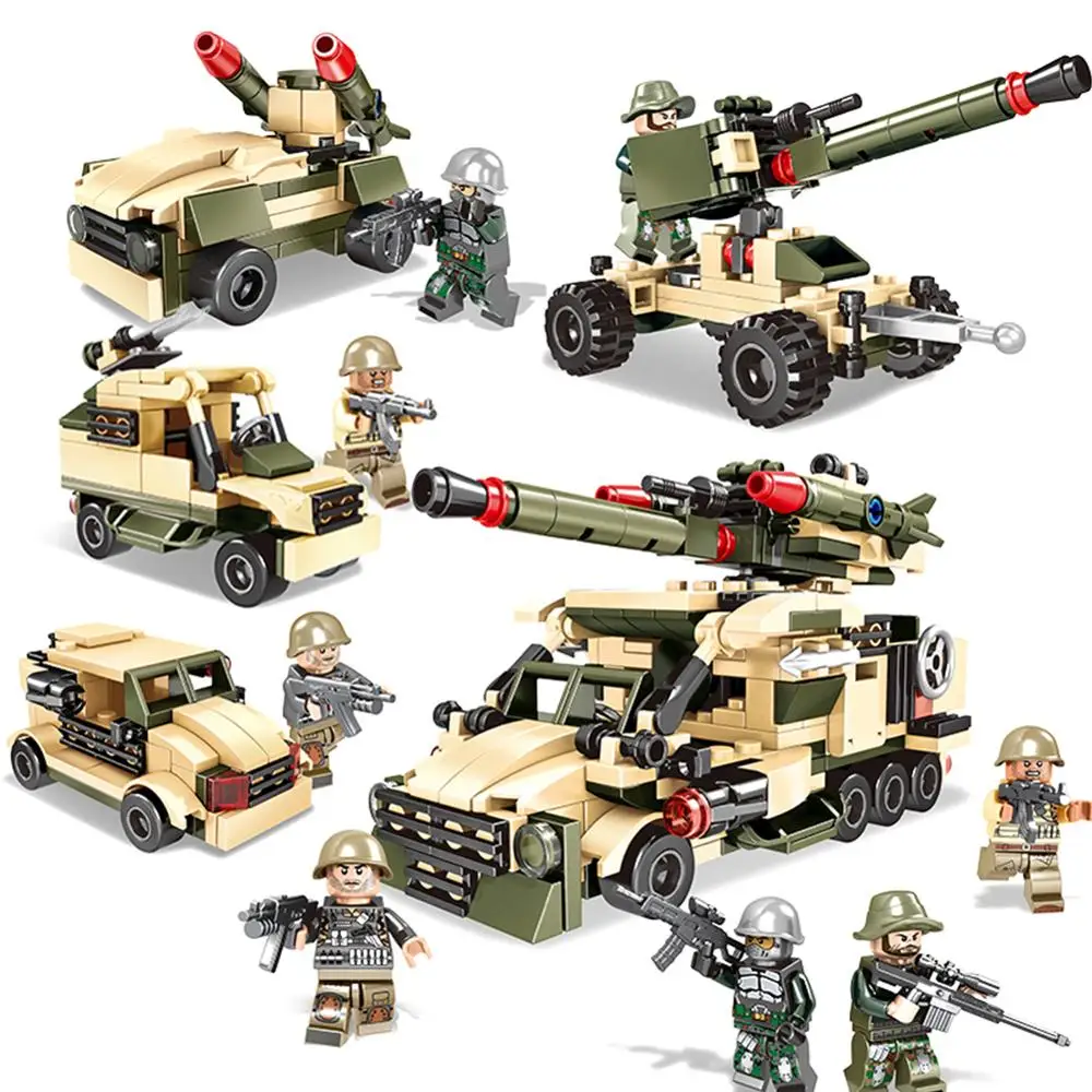 350pcs 4in1 High gun car armored vehicle tank Trucks Car Building Blocks Compatible legoing city weapon DIY toys for boy
350pcs 4in1 High gun car armored vehicle tank Trucks Car Building Blocks Compatible legoing city weapon DIY toys for boy
